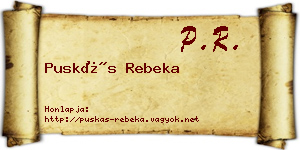 Puskás Rebeka névjegykártya