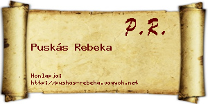 Puskás Rebeka névjegykártya